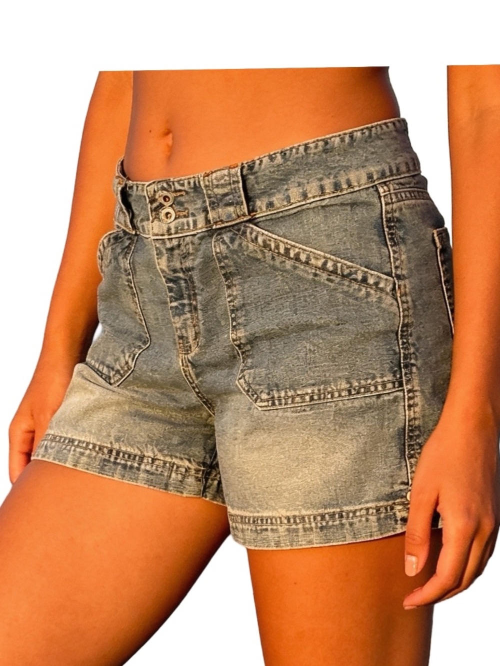 Vintage Hydraulic Y2K Utility Denim Shorts - SZ 11/12